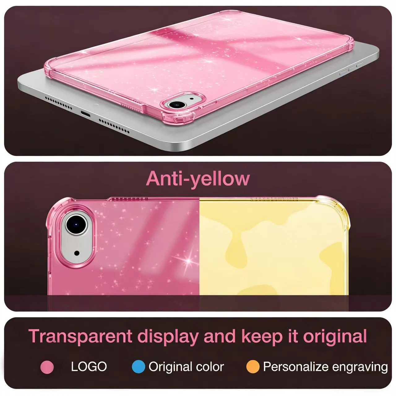 Sparkling Shockproof Soft Silicone Tablet Case