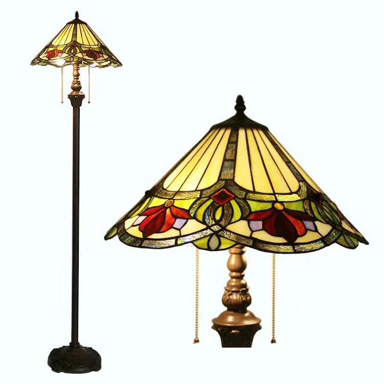 LongHuiJingTiffanyStyleVictorianDesign2lightBronzeFloorLamps