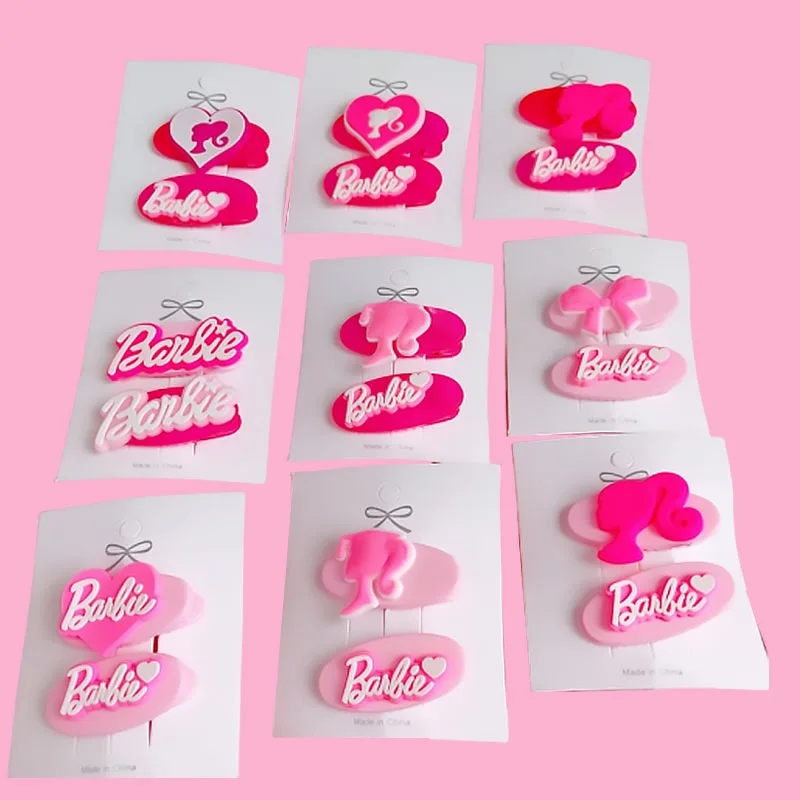 Kawaii Barbie Fermagli Per Capelli 2023 New Barbie Pink Bangs Clip Hairpin Sweet Headwear Fashion Ornament Accessori Per Capelli Kid Girls Gift