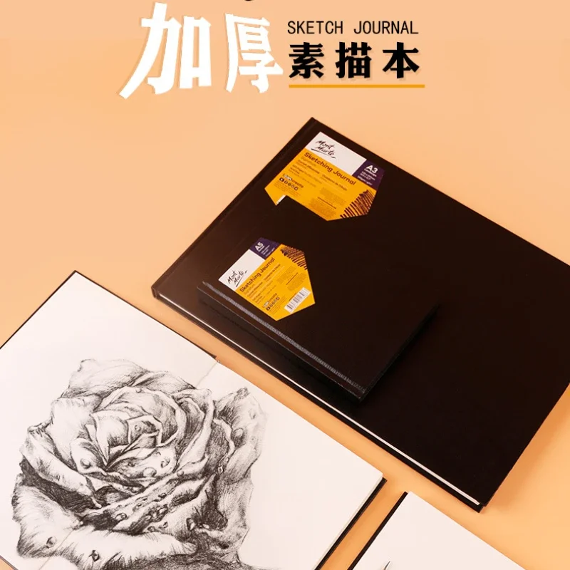 A3/A5/A4 Sketchbook Easy To Color Black Hard Surface Waterproof and Dustproof 150g Thick Notebook Blank Paper Art Supplies 6