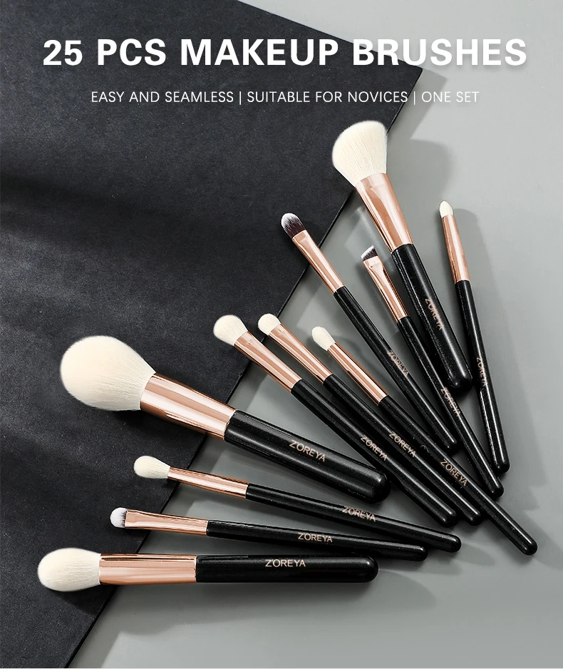 ZOREYA Rose Gold Makeup Bruhes Set Professional Eyeshadow Makeup Brushes Foundation Blending Eyebrow Blush pinceaux de maquillag