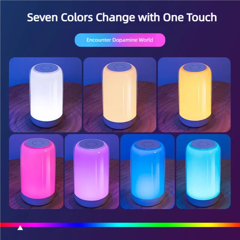 LED RGB Smart Touch Night Light for Kid Desk Bedside Camping