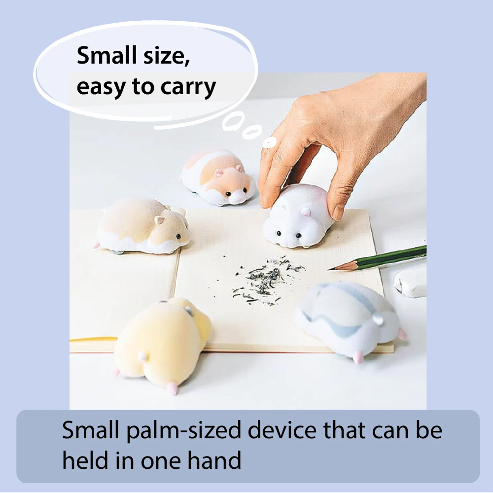 Cute Hamster Tabletop Cleaner Mini Vacuum Eraser Dust Collector Desk Cleaning Brush for Students Office Use Great as a gift