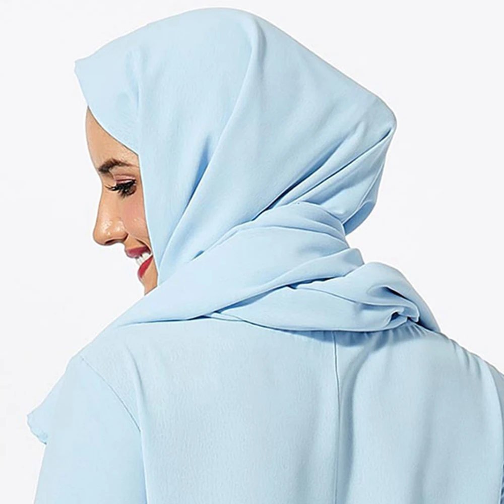 ETOSELL Women Muslim Hijabs Scarf Head Hijab Wrap Blue Full Cover up Shawls Headband