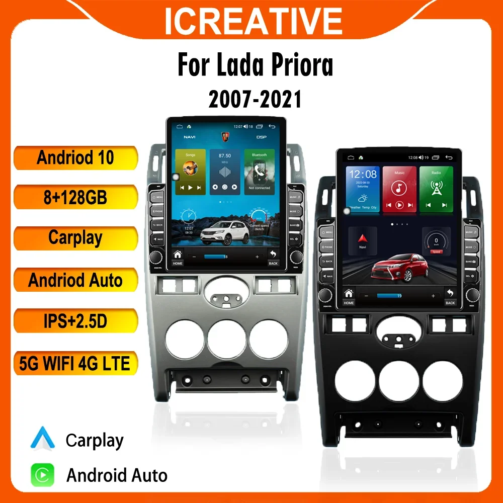 

ICREATIVE 2 DIN 9.7" Car Radio For Lada Priora 2007-2021 Android Multimedia Player 4G WiFi Carplay GPS Navigation Auto Stereo