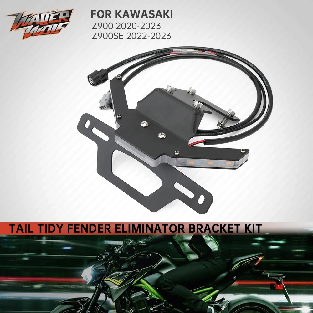 

LED License Plate Registration Holder Rear Tail Tidy Fender Eliminator Kit For KAWASAKI Z900 Z900SE ZR900 Z 900 SE 2020-2024