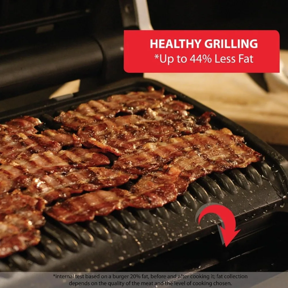Electric Grill, OptiGrill Stainless Steel XL 6 Servings 9 Intelligent Automatic Cooking Modes