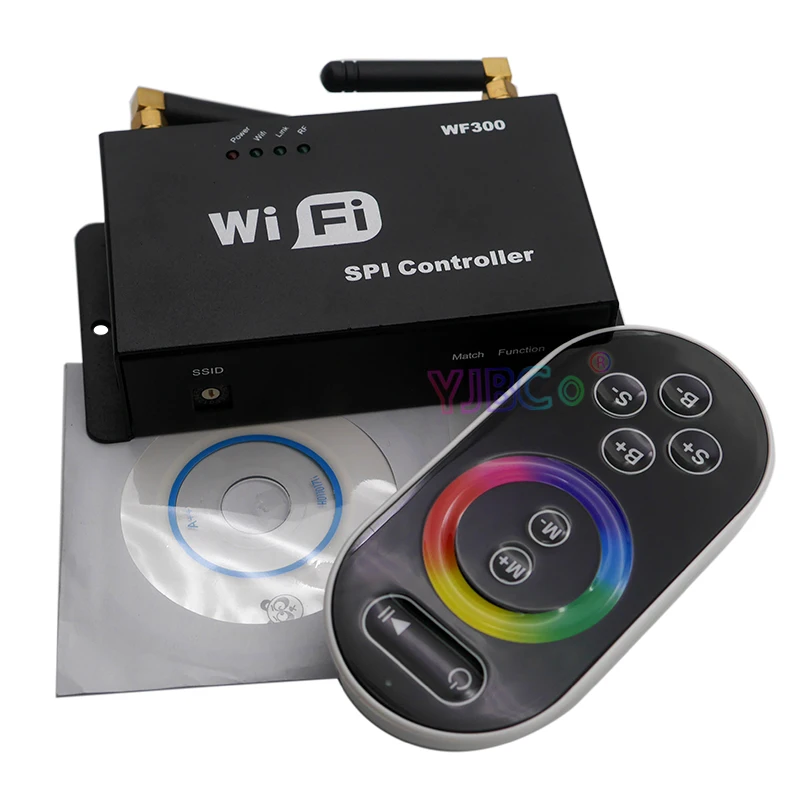 WF300 IC Pixel WiFi RGB SPI LED Strip tape Controller 5V 12V 24V wireless RF Remote full color Module Light Dimmer switch 2 4g wireless module intelligent skateboard remote control transmission research and development solution can support certificat