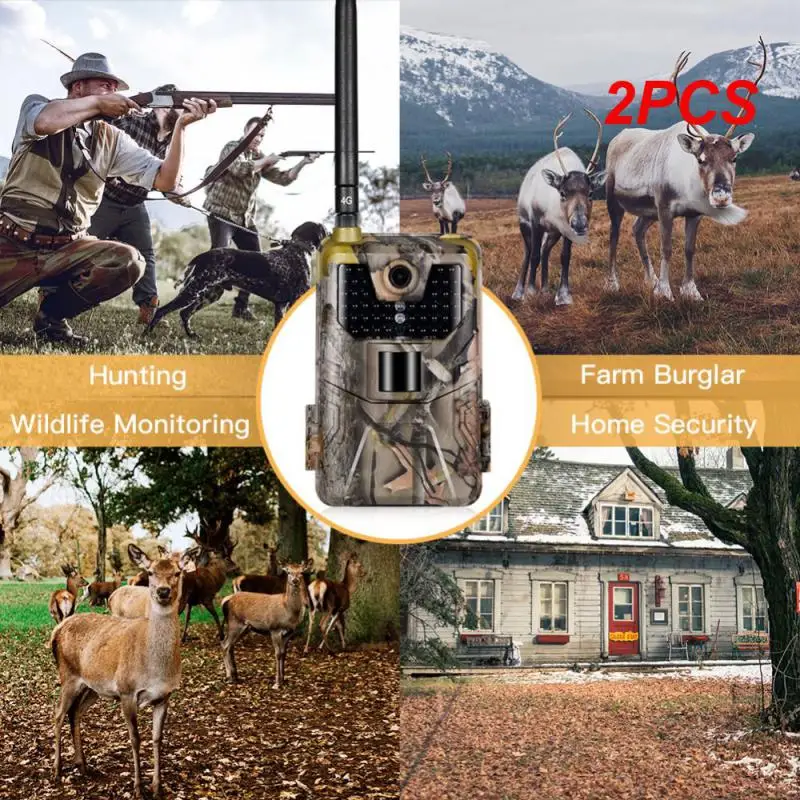 

2PCS Outdoor 2G SMS MMS SMTP Email Cellular 4K 20MP 1080P Wildlife Waterproof Trail Camera Photo Traps Game Cam Night