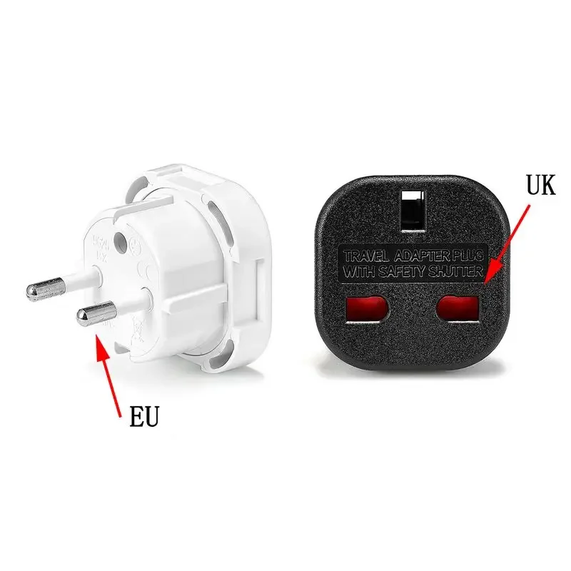 Universal UK to EU Power Adapter – Travel-Friendly Electrical Plug Converter