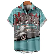  Men Beach Seaside Holiday Shirt Summer Short Sleeve Loose Sand Beach of Hawaii Shirts Blouse Big Yards Camisa for Male Clothing 