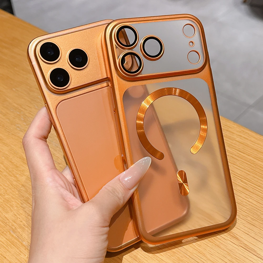 Luxury Matte Translucent Magnetic Phone Case For iPhone 17 Pro Max 17Pro Air Cases For Magsafe Wireless Charging Protector Cover - 3
