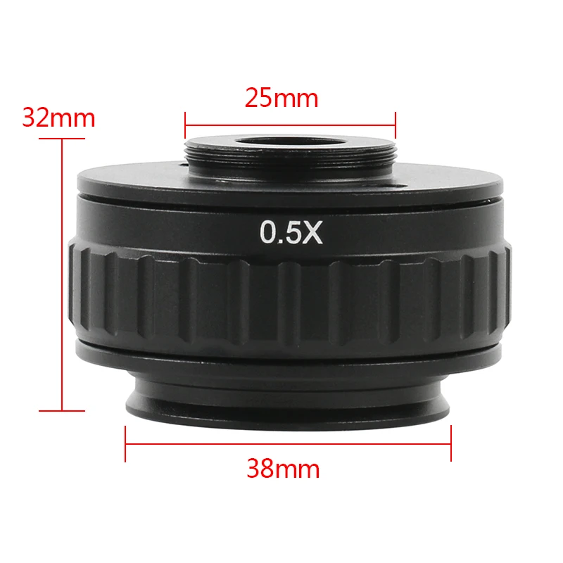 0.35X 0.5X Adapter Lens 1X Tube Adjustable Focus 38mm To C Mount Trinocular Stereo Microscope Camera Adapter