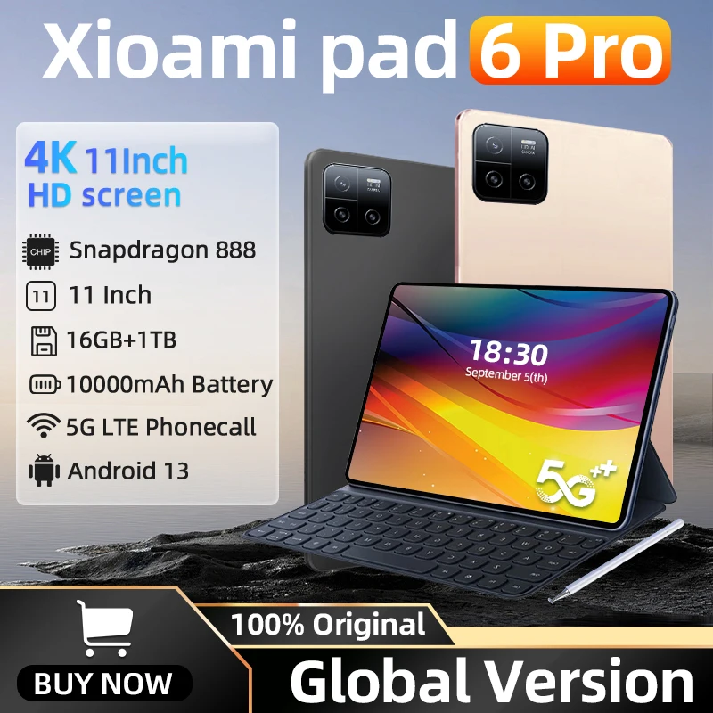 

Планшет 10,1-дюймовый, 16 ГБ + 1 ТБ, Android 13, Snapdragon 2024