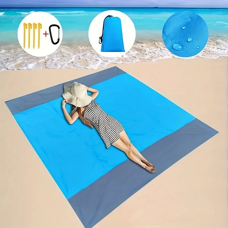 Waterproof Sand-proof Beach Mat Suitable For 3 Adults Outdoor Picnic Mat Suitable For Travel Camping And Hiking