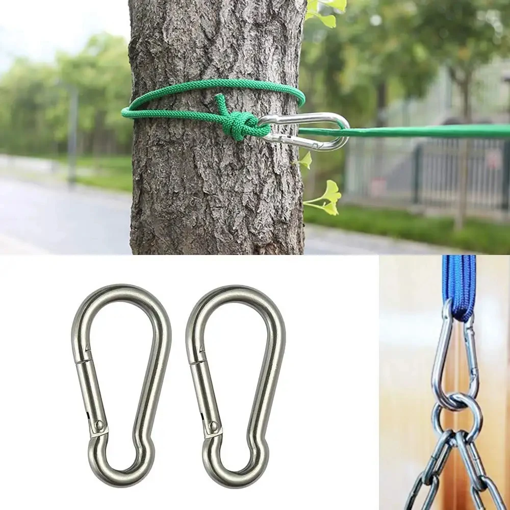 Carabiner Carbon Steel D-Ring Key Chain Clip 20/30Pcs Camping Keyring Snap Hook Outdoor Travel Kit Camping Equipment climbing carabiner