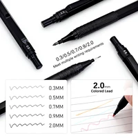 Metal Mechanical Pencil Set with 2B Lead Refill Drafting 0.5 0.7 0.9 2.0 MM Automatic Pencil For School Writing Art Supplies 4
