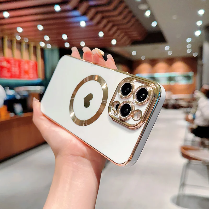 Coque en silicone plaquée solide 13 12 11 Pro 14 Plus Coque de protection d'objectif pour iPhone 14Pro Max_voghion.com