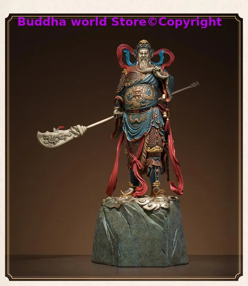 

Large Southeast Asia High-grade buddha Home store company Shrine Good luck God of wealth GUAN GONG color copper statue