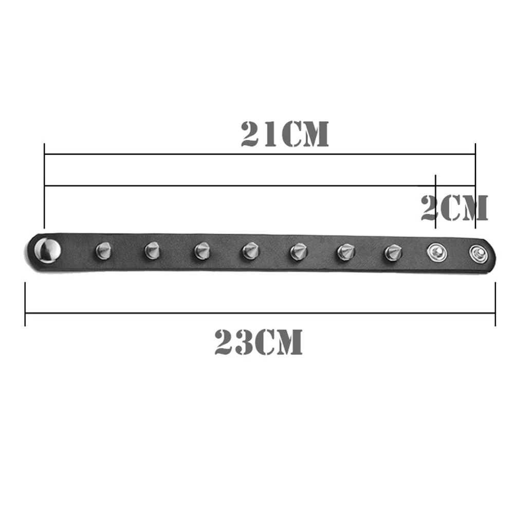 Unique Pointed Bracelet One-row Spike Rivet Punk Gothic Rock Unisex Bracelets Bangles Fashion Jewelry Cuff Wristband