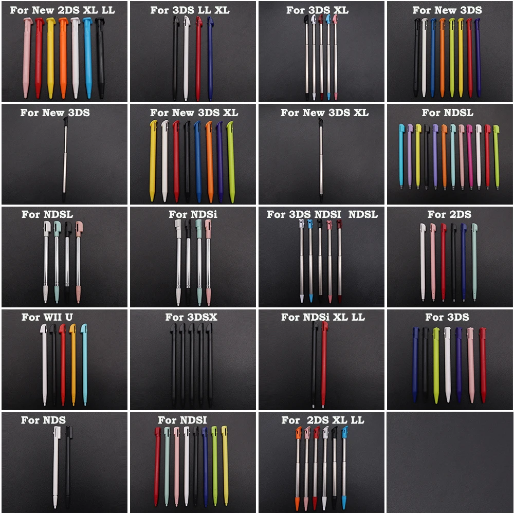 Plastic Stylus Touch Pen For 2DS 3DS XL LL New 2DS XL New 3DS Wii Metal Telescopic Stylus For DS Lite NDS NDSL NDSi stylus pen touch pen