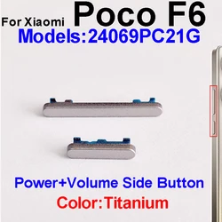 Universal Power and Volume Button Replacement Set - Premium Small Side Keys (Poco F6 - Titanium)