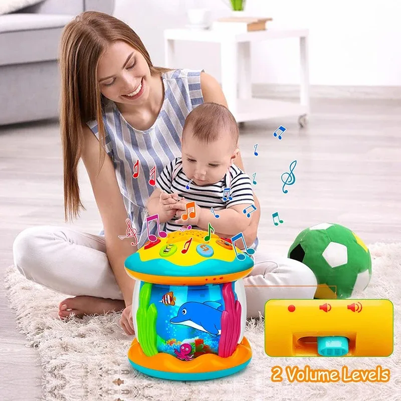 Jouets Sensoriels Montessori pour Bébé de 1 à 3 Ans, Projecteur de Lumière d'Océan, Jouets Musicaux, Cadeaux pour Tout-petits