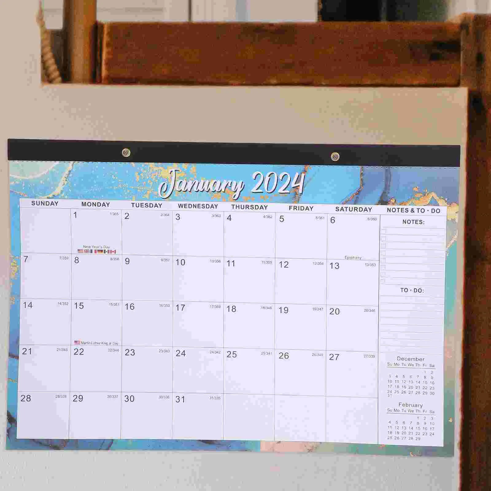 

English Calendar Wall Room Monthly 2024 Desktop Household Noting Daily Paper Hanging Office