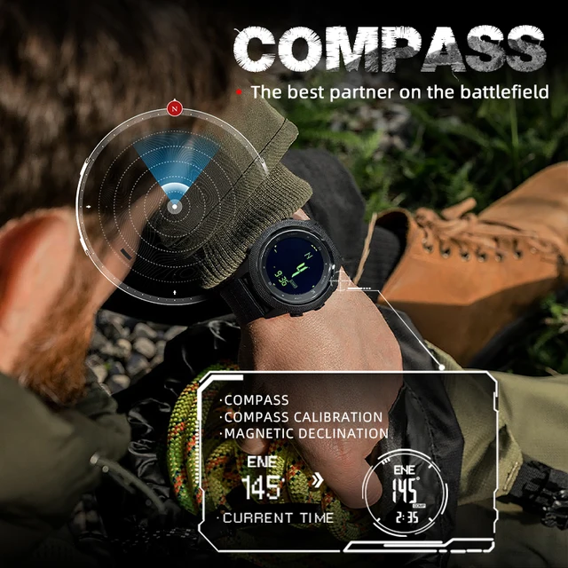 NORTH EDGE APACHE-46 Men Digital Watch Outdoor Sports Running Swimming Outdoor Sport Watches Altimeter Barometer Compass WR50M 6