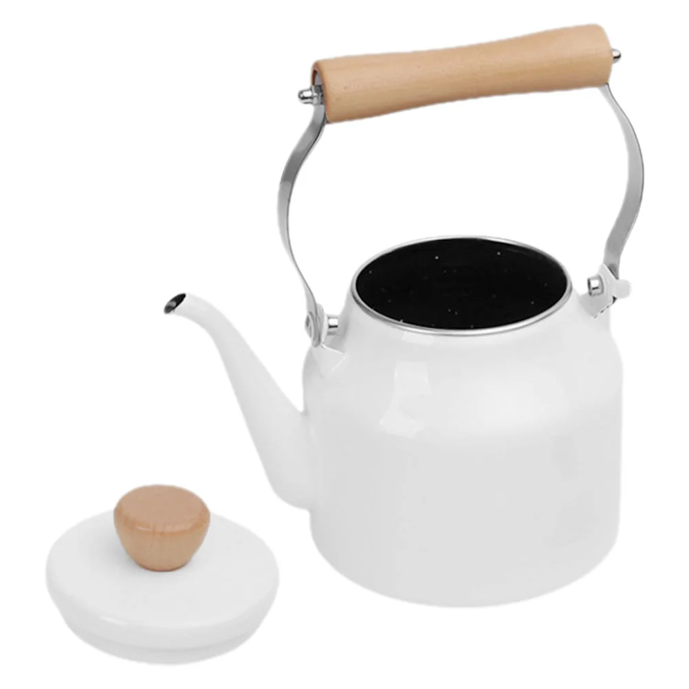 

Water Bottle Jug Thickened Enamel Whistle Kettle Pot Coffee Stovetop Small Tea White Kettles