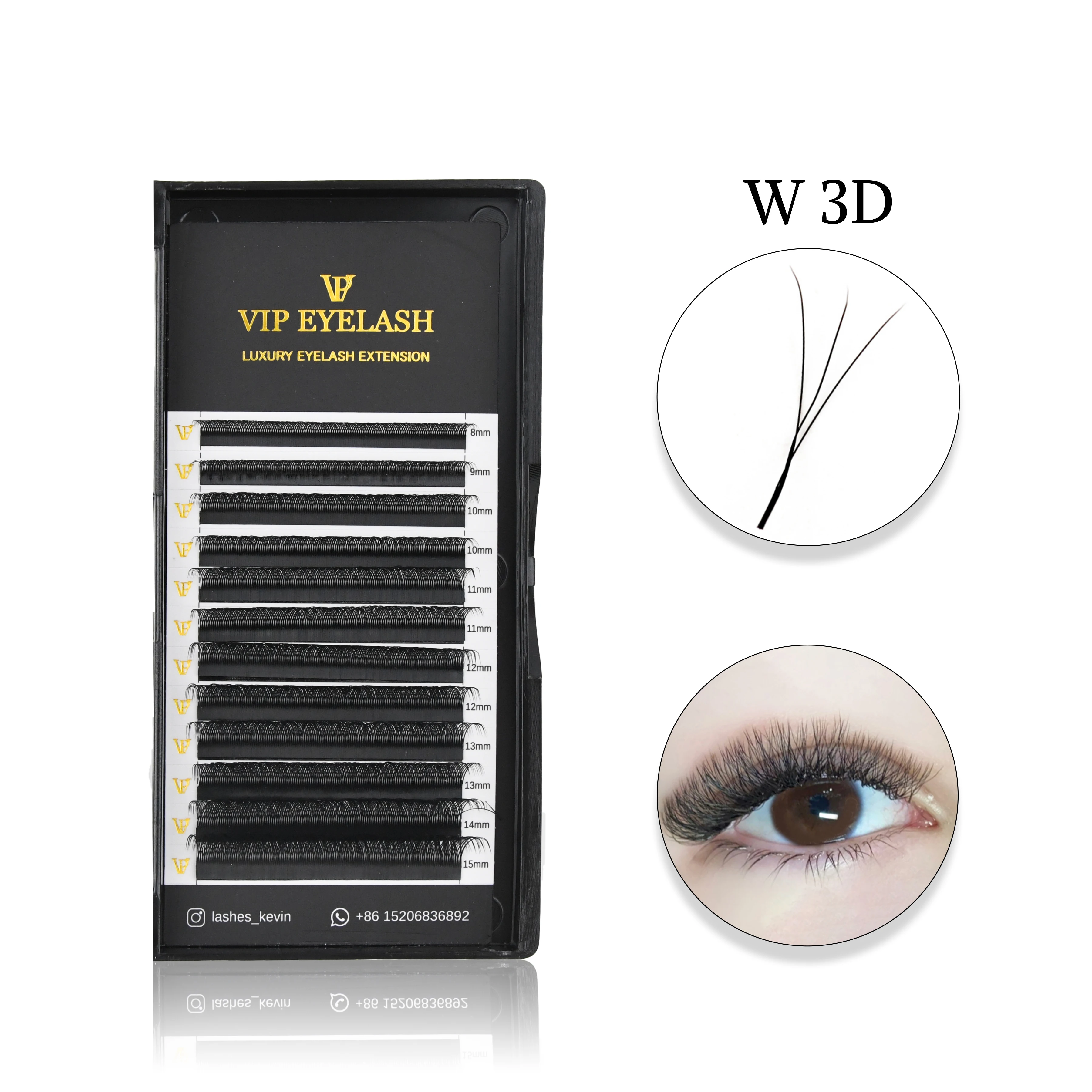 

Automatic Flowering 3D W Shape Bloom Premade Fans Lashes 0.07 C/D Curl Natural Soft High Quality Idividual Eyelash Extension