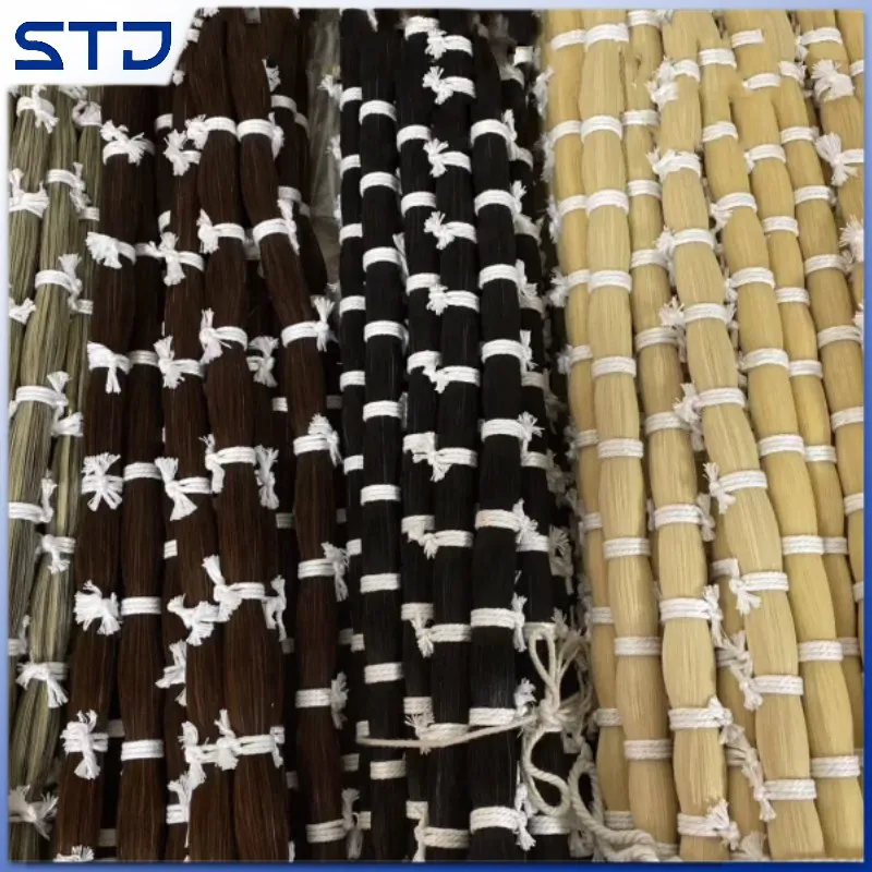 50g Natural Mongolian Horsehair HorseTail violin cello bass bow hair White black brown horse tail 60-92cm violin bow hair
