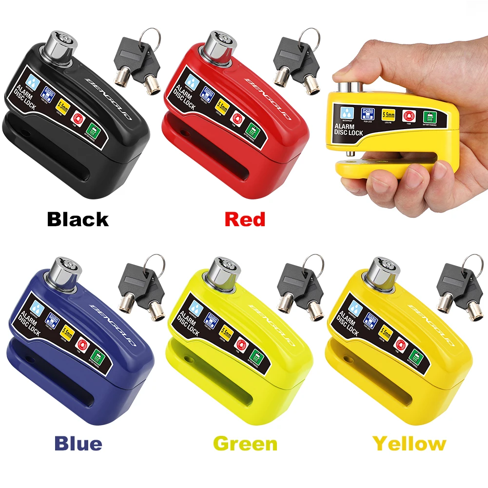 Motorcycle Alarm Wheel Disk Brake Lock with Keys Bicycle Alarm Disc Brake Electric Lock Anti Theft for Bicycle Motor Scooter motorcycle lock motorcycle disc lock motorcycle disc brake lock bicycle disc brake lock bicycle lock