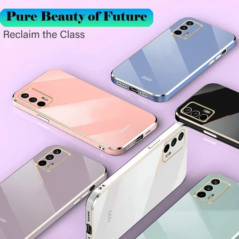 Realme 8 4G 5G Realme 8 5 6 7 3 Pro V13 용 케이스, 소프트 실리콘 충격 방지 커버 도금 케이스