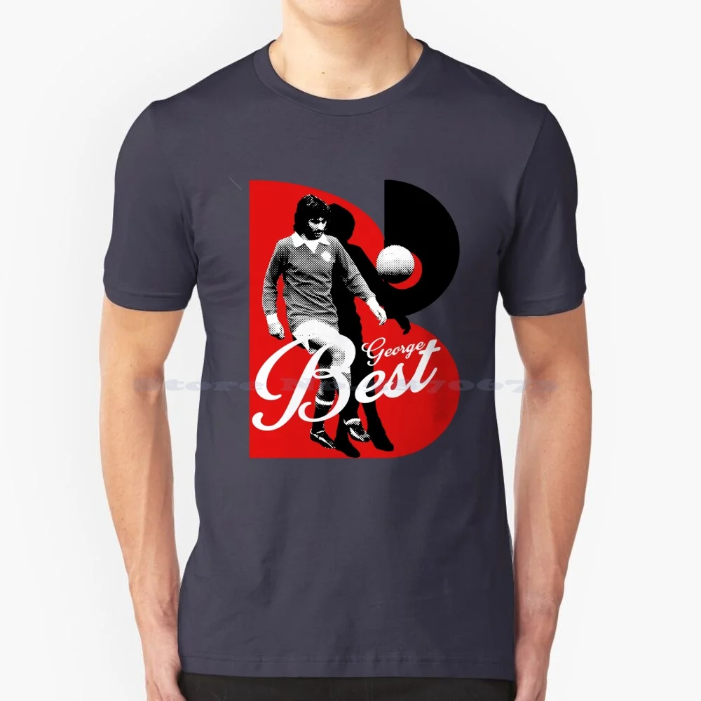 George Best T Shirt 100% Cotone Tee United England Football