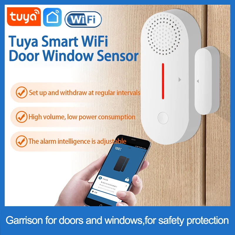 Tuya Smart WiFi Door Window Wireless Sensor Sound Alarm Smart Life APP