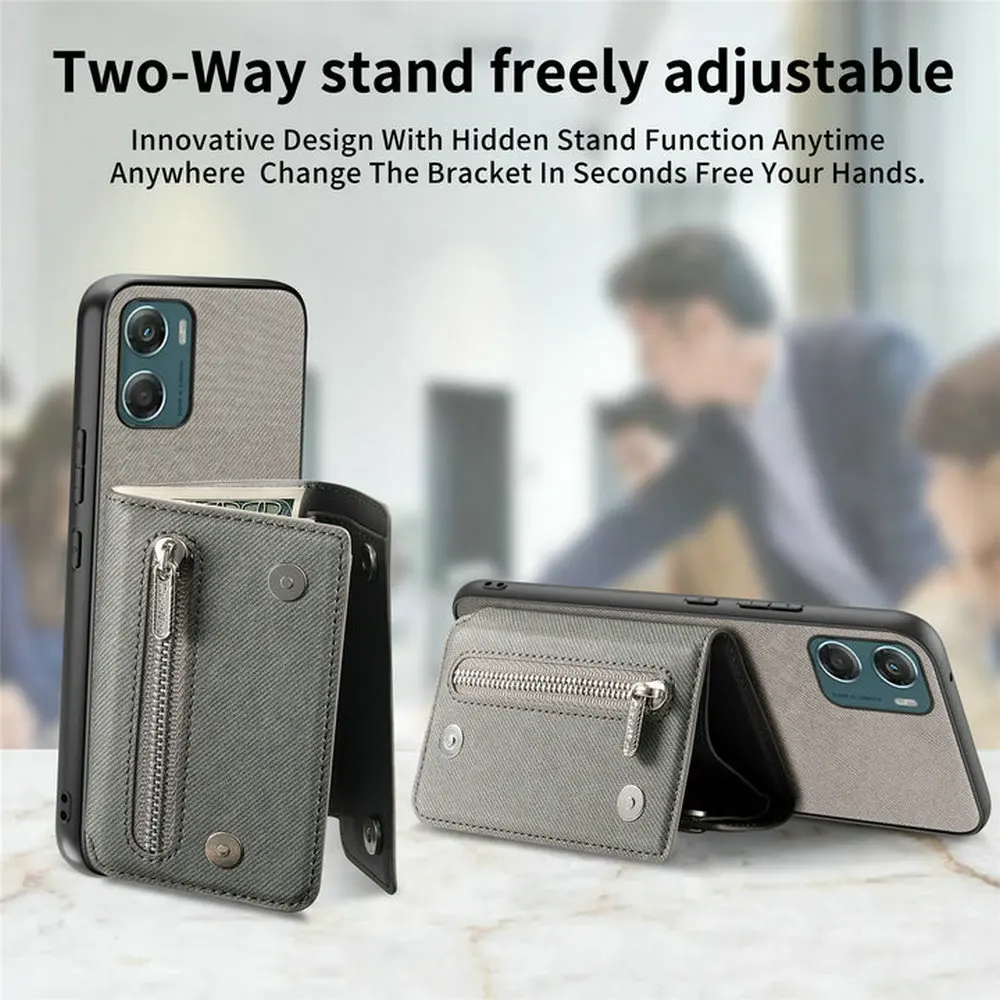 Zipper Leather Wallet Cover - Premium 2-in-1 Design