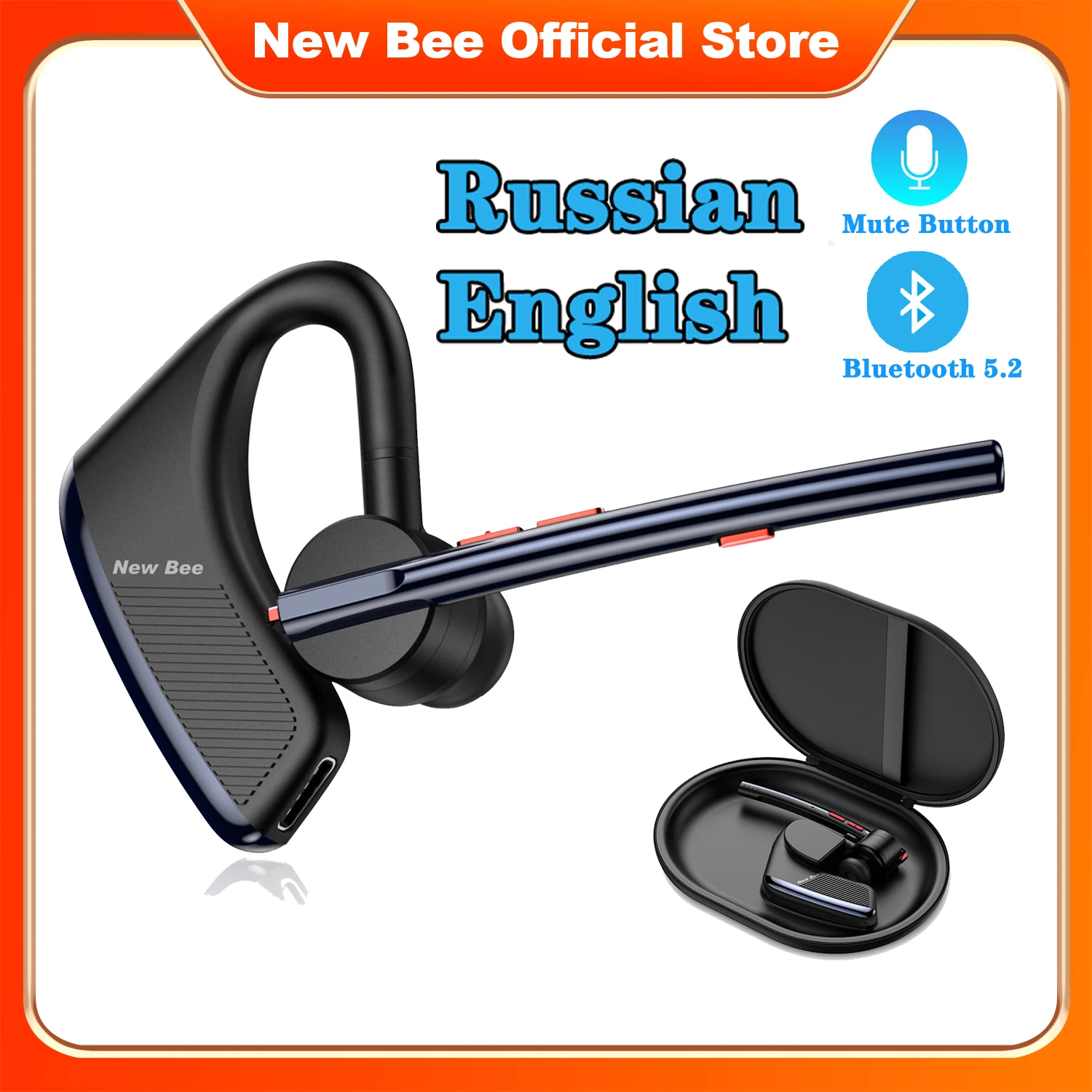 Новая гарнитура Bee M50 Bluetooth 5,2, наушники с шумоподавлением CVC8.0, беспроводные наушники, бесшумные наушники с двойным микрофоном, наушники-вкладыши, гарнитура