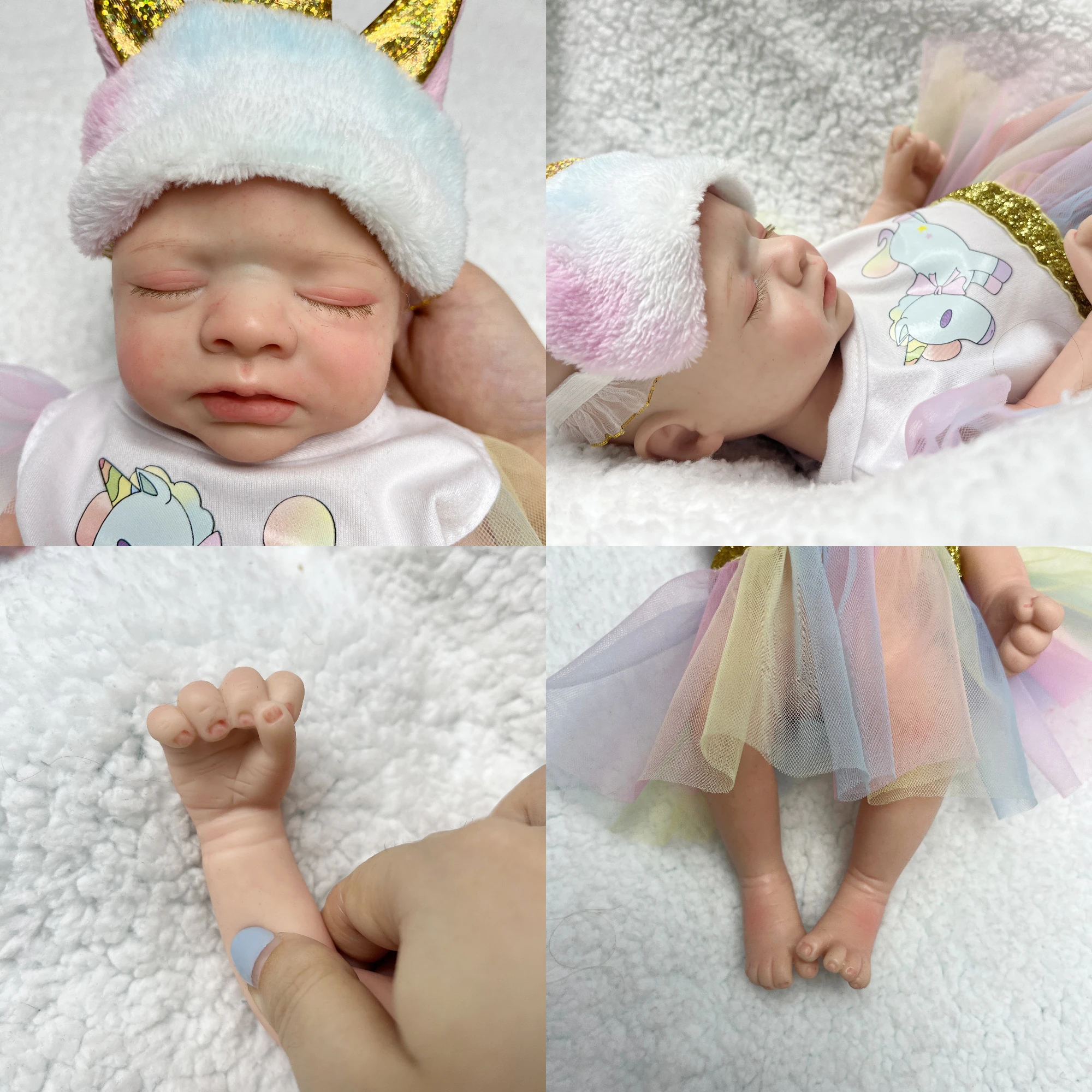 45CM Bebe Reborn Doll Girl Full Body Soft Solid Silicone Reborn Doll  Painted/Unpainted Lifelike Cute