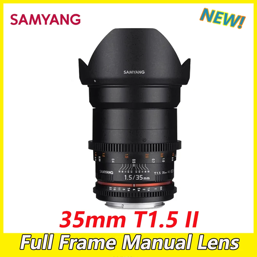 Samyang 35Mm T1.5 Ii Movie Lens Full Frame Obiettivo Video Manuale Per Canon Ef Nikon Sony A Mount Camera Leggero