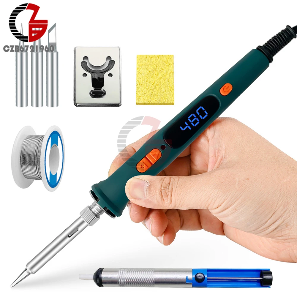 Soldering Iron Kit 120W Adjustable Temperature Solder Iron Thermostatic Rapid Heating Smart Welding Iron 220V for Soldering DIY