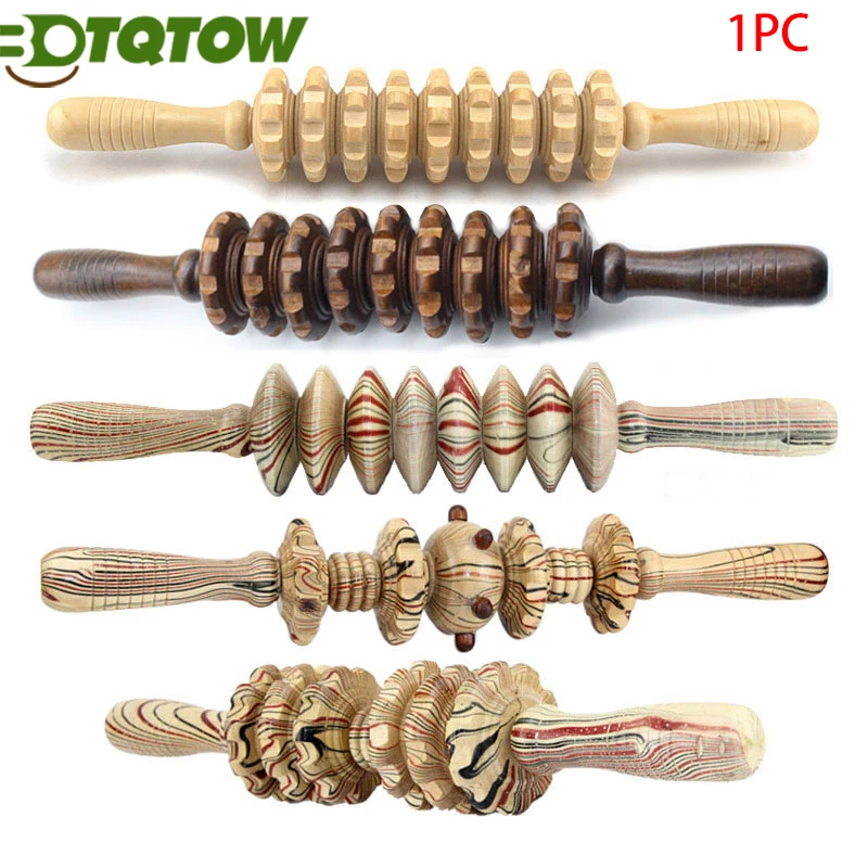 

1PC Massager Wooden Massager Roller Handheld Massage Rollers Rolling Stick Whole Body Massager Shoulders Massagers Muscle Roller