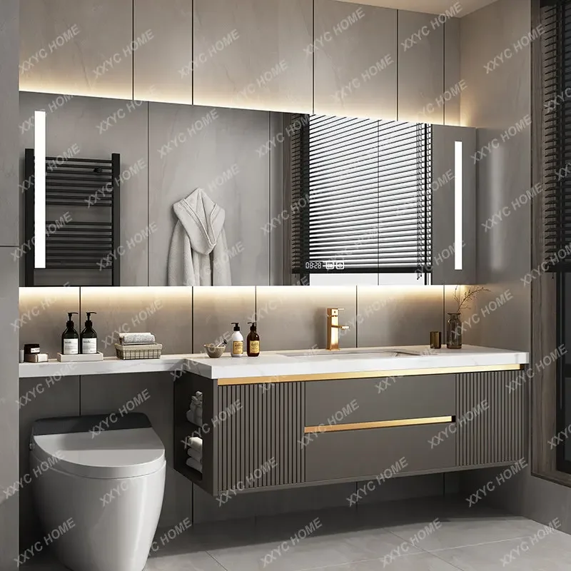 Bathroom Cabinet Combination Modern Minimalist Bathroom Cabinet Customization Washstand Intelligence