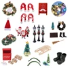 Mini Christmas Garland Wreath Christmas Hat Scarf Dollhouse Decor Miniature Christmas Tree Best Gift for Kids Furniture Toys 1