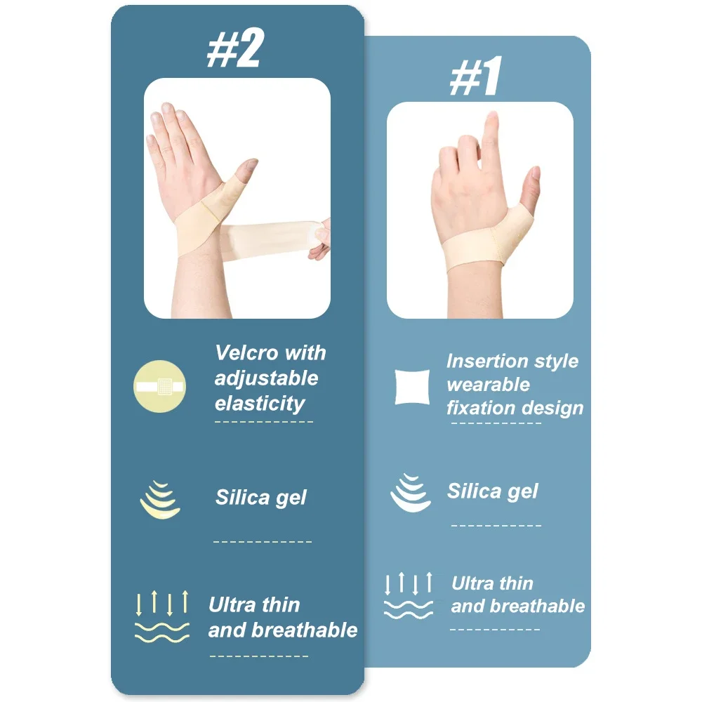 1Pcs Elastic Thumb Support Brace Layer Thumb Compression Sleeve Protector Relieving Pain Arthritis Joint Pain Tendonitis