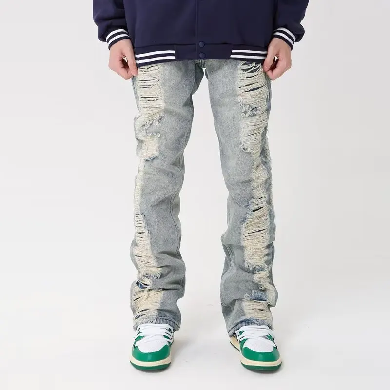 Ropa Grunge Y2K Streetwear Hole Ripped Baggy Jeans Pants Men Clothing Straight Hip Hop Gothic Denim Trousers Pantalon Homme