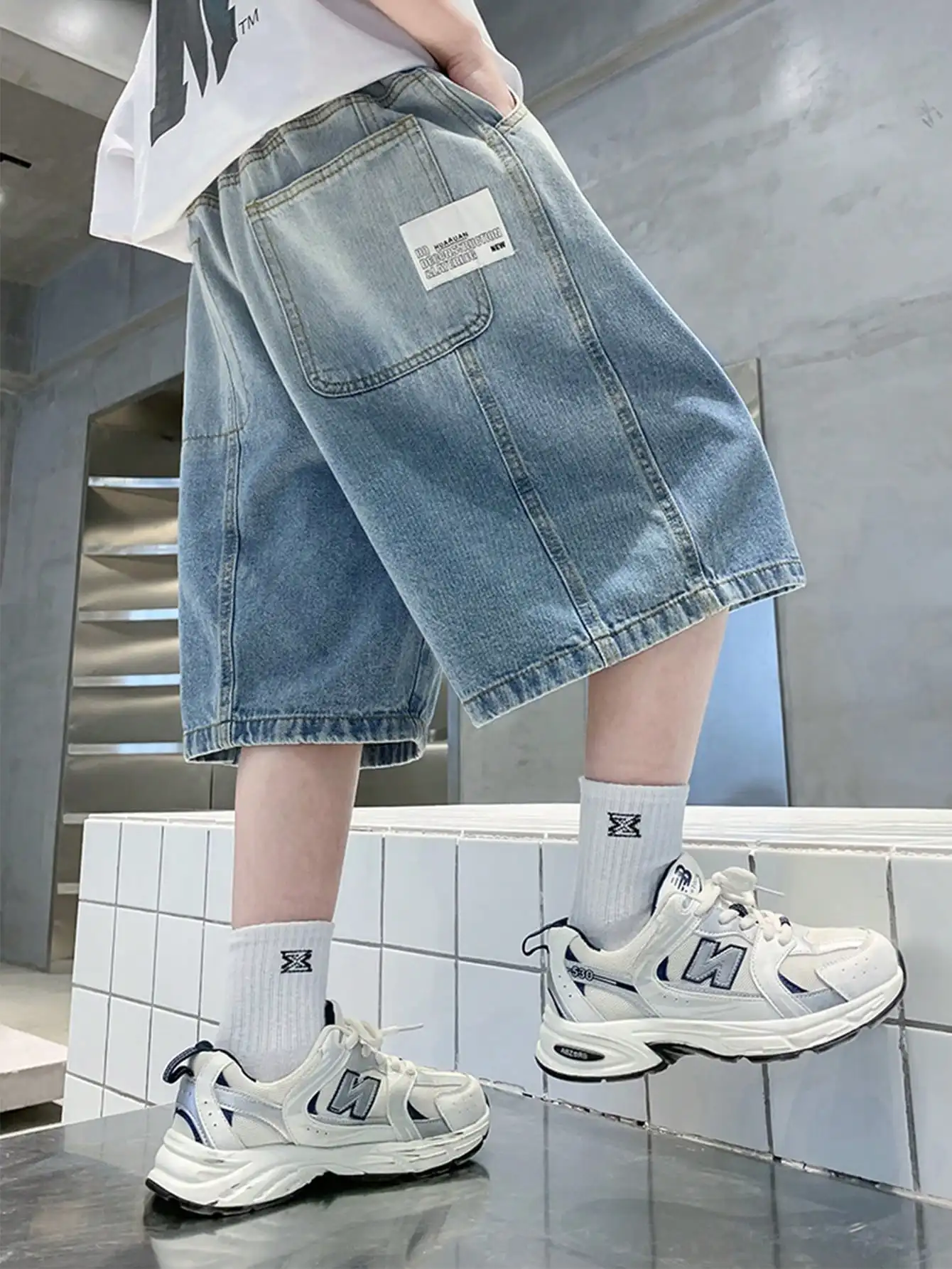Boy Star  Jeans 2025 Summer New Product Fashion Boys Denim Mid-Pants Children's Casual Cropped Pants 5-15 Years Old - 6