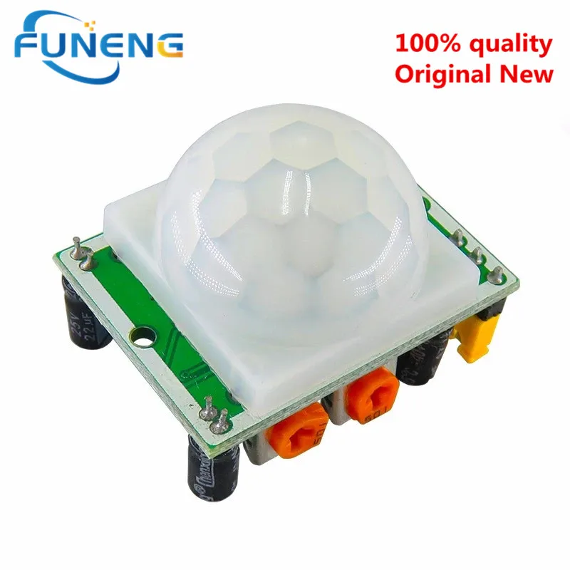 5 Pz Hc-Sr501 Regolare Ir Piroelettrico Infrarossi Pir Sensore Di Movimento Modulo Rilevatore Per Arduino Per Raspberry Pi Kit + Custodia