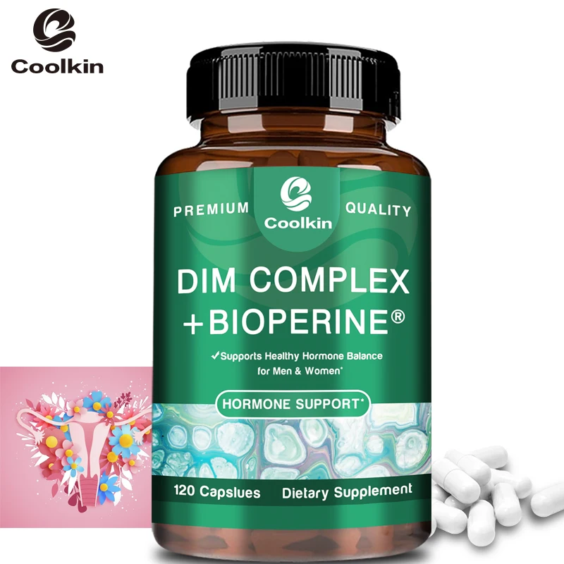 DIM Complex + BIOPERINE Capsules Hormone Balance Build Lean Muscle Mass and Liver Health