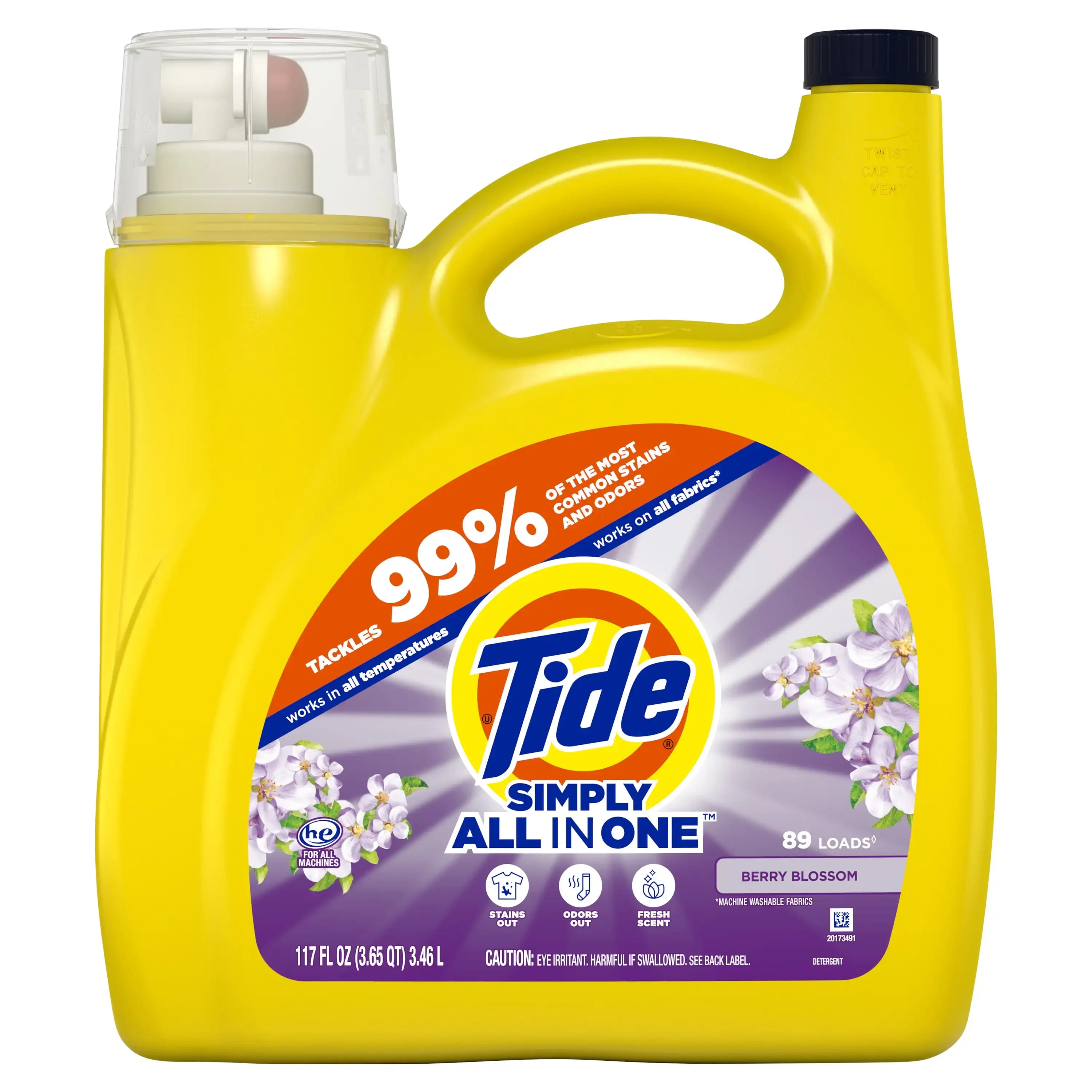 Simply Liquid Laundry Detergent Berry Blossom 89 Loads 117 Fl Oz Can Be Used in All HE and Standard Washing Machines